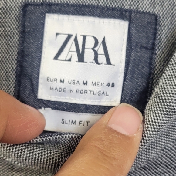 Men's ZARA Gray Short Sleeve Shirt - Picture 3 of 6